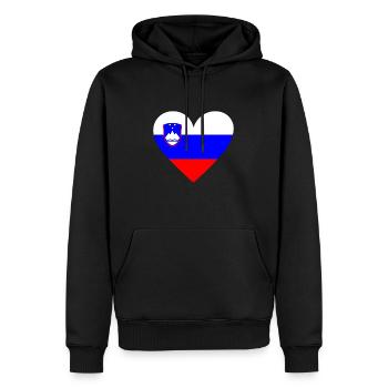 Slovenia Heart - Männer Premium Bio Hoodie - Schwarz - Vorne - Nico (187cm)