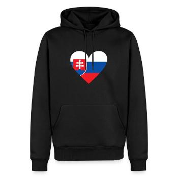 Slovakia Heart - Men’s Premium Organic Hoodie - black - Front - Nico (187cm)