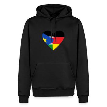 South Sudan Germany Heart - Männer Premium Bio Hoodie - Schwarz - Vorne - Nico (187cm)