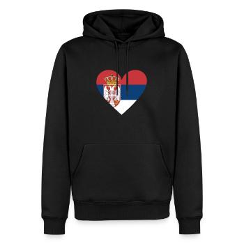 Serbia Heart - Männer Premium Bio Hoodie - Schwarz - Vorne - Nico (187cm)