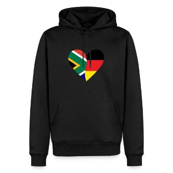 South Africa Germany Heart - Men’s Premium Organic Hoodie - black - Front - Nico (187cm)