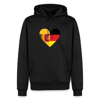 Sri Lanka Germany Heart - Männer Premium Bio Hoodie - Schwarz - Vorne - Nico (187cm)