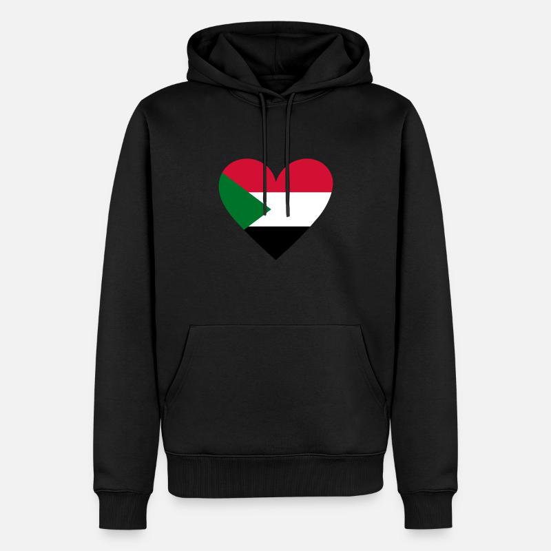 Sudan Heart - Männer Premium Bio Hoodie - Schwarz
