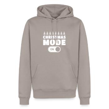 Mode Noël activé - Sweat à capuche Premium bio Homme - taupe - Devant - Nico (187cm)