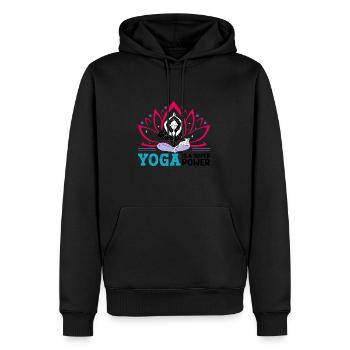 Yoga is a super power - Männer Premium Bio Hoodie - Schwarz - Vorne - Nico (187cm)