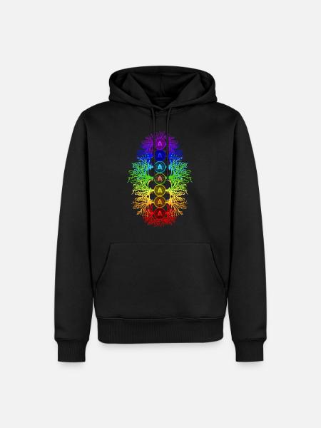 Chakra Energie - Männer Premium Bio Hoodie - Schwarz