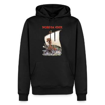 NORMANDIE Kreation Louis RUNEMBERG © Adagp - Männer Premium Bio Hoodie - Schwarz - Vorne - Nico (187cm)