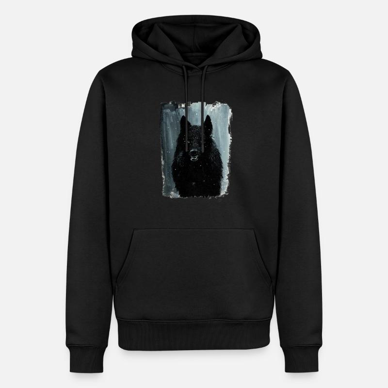 Wolf painting - Sweat à capuche Premium bio Homme - noir