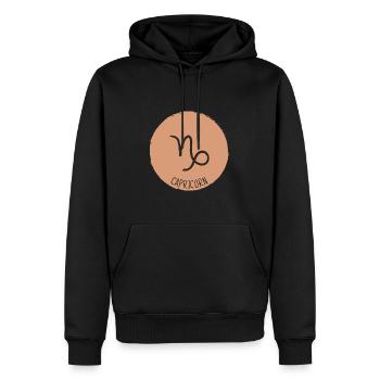 Signes du zodiaque du Capricorne - Sweat à capuche Premium bio Homme - noir - Devant - Nico (187cm)
