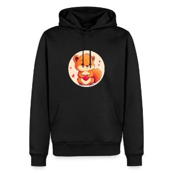 Kuschelige Zuneigung - Männer Premium Bio Hoodie - Schwarz - Vorne - Nico (187cm)