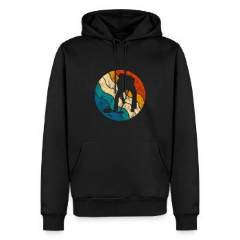 Eis Curling Curler Eisstockschießen Retro Geschenk - Männer Premium Bio Hoodie - Schwarz - Vorne - Nico (187cm)