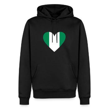 Cœur du Nigeria - Sweat à capuche Premium bio Homme - noir - Devant - Nico (187cm)