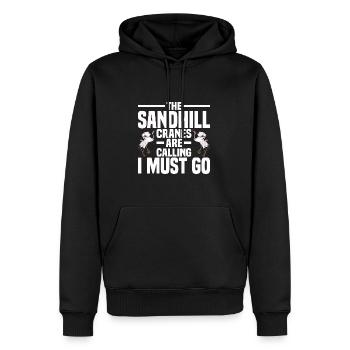 Kanadischer Kranich - Männer Premium Bio Hoodie - Schwarz - Vorne - Nico (187cm)