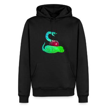 schlange e 5 - Männer Premium Bio Hoodie - Schwarz - Vorne - Nico (187cm)
