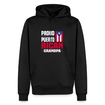 Puerto Rico | Puerto Ricaner Flagge Geschenkideen - Männer Premium Bio Hoodie - Schwarz - Vorne - Nico (187cm)
