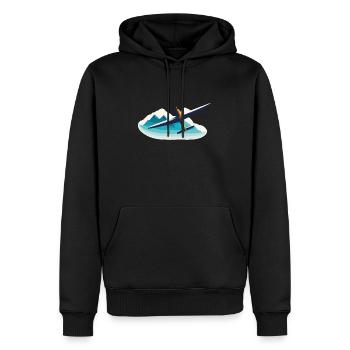 Ailes bleues oranges - Sweat à capuche Premium bio Homme - noir - Devant - Nico (187cm)