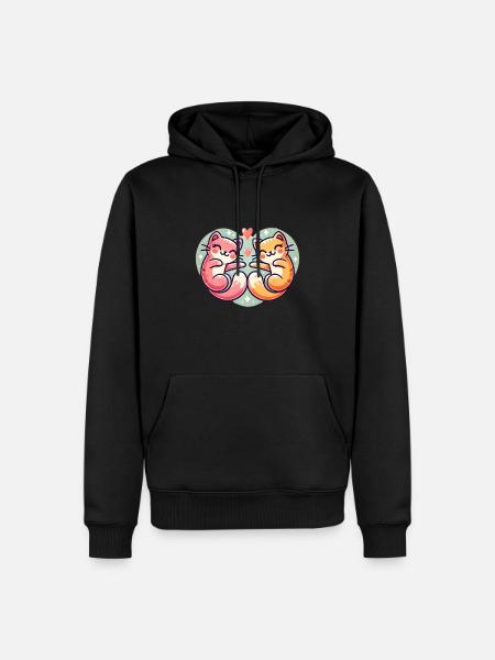 Feline Love ❤️🐱 - Men’s Premium Organic Hoodie - black