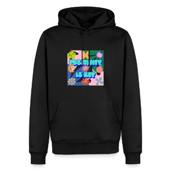 Positivity is key - Männer Premium Bio Hoodie - Schwarz - Vorne - Nico (187cm)