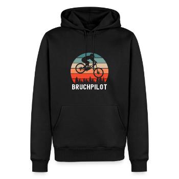 Bruchpilot Mountainbike Downhill Mtb Fahrradfahrer - Männer Premium Bio Hoodie - Schwarz - Vorne - Nico (187cm)