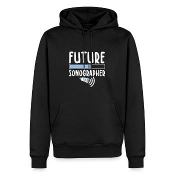 Sonograf - Männer Premium Bio Hoodie - Schwarz - Vorne - Nico (187cm)