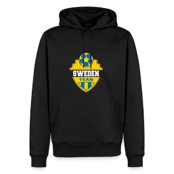 Suède - Sweat à capuche Premium bio Homme - noir - Devant - Nico (187cm)