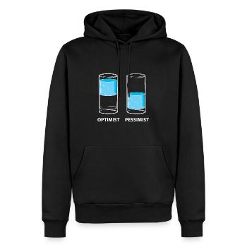 Optimist - Pessimist, Glas gefüllt - Männer Premium Bio Hoodie - Schwarz - Vorne - Nico (187cm)