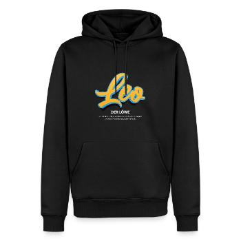 Leo in 3D mit Bedeutung - Männer Premium Bio Hoodie - Schwarz - Vorne - Nico (187cm)