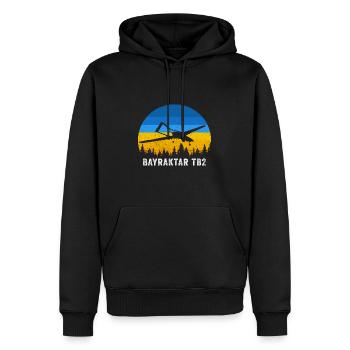 Bayraktar TB2 Turkish Drone Support Ukraine - Men’s Premium Organic Hoodie - black - Front - Nico (187cm)