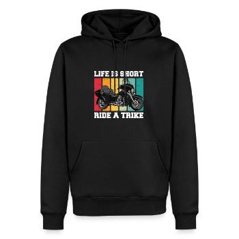 Trike Echte Männer - Triker Trikes Motorrad - Männer Premium Bio Hoodie - Schwarz - Vorne - Nico (187cm)