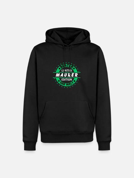 Bester Maurer der Welt - Männer Premium Bio Hoodie - Schwarz