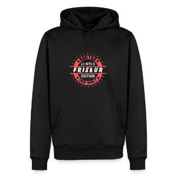 Meilleur coiffeur du monde - Sweat à capuche Premium bio Homme - noir - Devant - Nico (187cm)