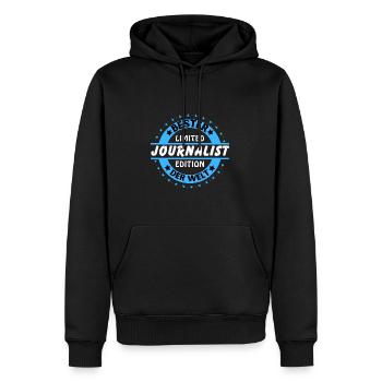 Best journalist in the world - Men’s Premium Organic Hoodie - black - Front - Nico (187cm)
