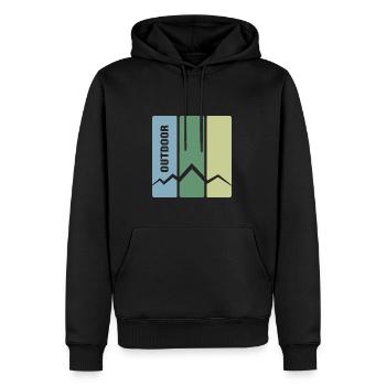 Randonnée en plein air Trekking Sentier de randonnée - Sweat à capuche Premium bio Homme - noir - Devant - Nico (187cm)
