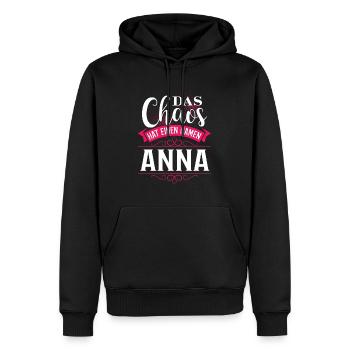 ANNA - Chaos - Männer Premium Bio Hoodie - Schwarz - Vorne - Nico (187cm)
