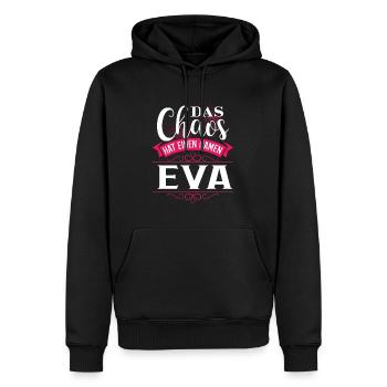 EVA - Chaos - Männer Premium Bio Hoodie - Schwarz - Vorne - Nico (187cm)