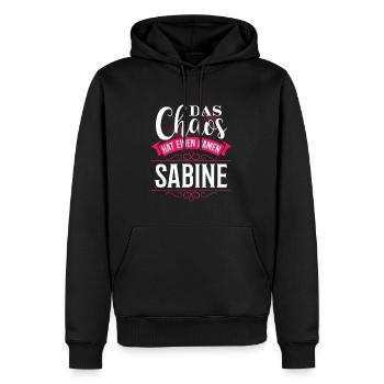 SABINE - chaos - Männer Premium Bio Hoodie - Schwarz - Vorne - Nico (187cm)