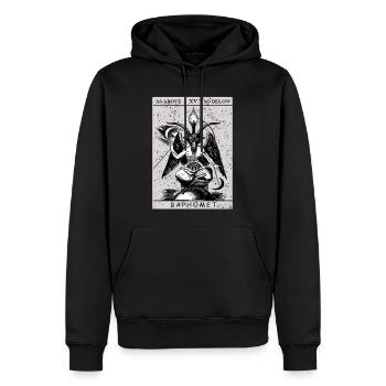 Gothic Baphomet Satanic 666 Black Metal - Men’s Premium Organic Hoodie - black - Front - Nico (187cm)