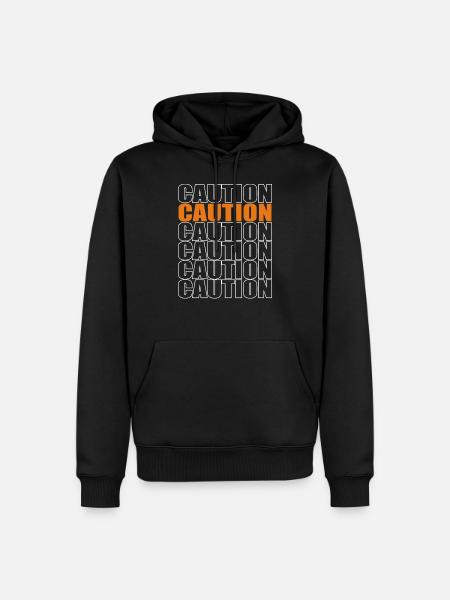 Caution Graphic - Men’s Premium Organic Hoodie - black