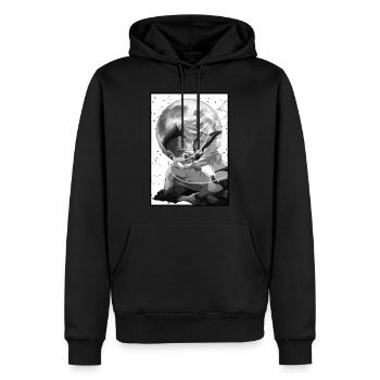 To the moon - Men’s Premium Organic Hoodie - black - Front - Nico (187cm)