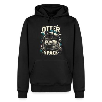 Loutre Espace Espace Astronomie Jeu de mots - Sweat à capuche Premium bio Homme - noir - Devant - Nico (187cm)