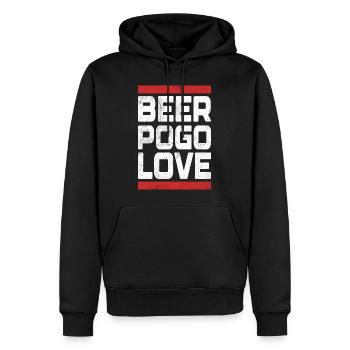 Bier-Pogo-Liebe - Männer Premium Bio Hoodie - Schwarz - Vorne - Nico (187cm)