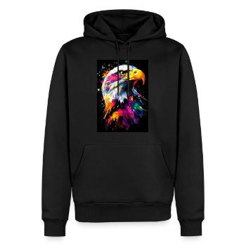 Eagle Bird Pop Art Colorful - Men’s Premium Organic Hoodie - black - Front - Nico (187cm)