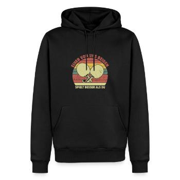 Tischtennisspieler Geschenk Ping Pong Tischtennis - Männer Premium Bio Hoodie - Schwarz - Vorne - Nico (187cm)