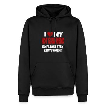 I Love My Hot Girlfriend Saying Humor Couples Love - Men’s Premium Organic Hoodie - black - Front - Nico (187cm)