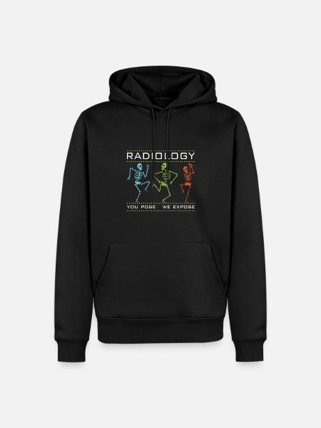 Dewi Dancing Skeletons - Radiologist Design - Men’s Premium Organic Hoodie - black