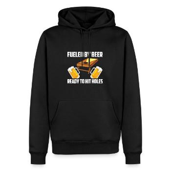 Cornhole Spieler Cornholer Team Sackloch Sport - Männer Premium Bio Hoodie - Schwarz - Vorne - Nico (187cm)