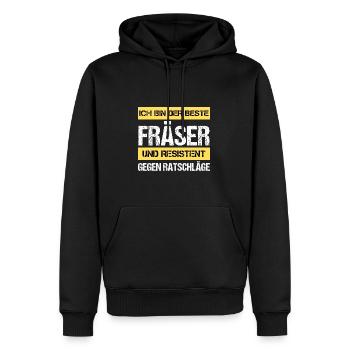 Resistenter Fräser - Männer Premium Bio Hoodie - Schwarz - Vorne - Nico (187cm)