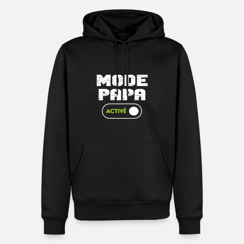 Mode papa activé - Sweat à capuche Premium bio Homme - noir
