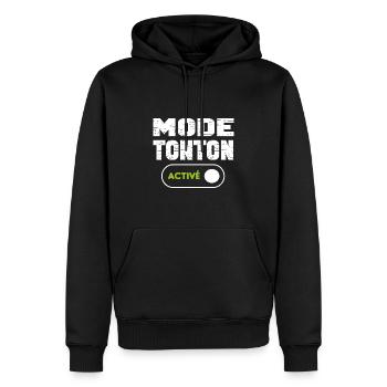 Mode tonton activé - Sweat à capuche Premium bio Homme - noir - Devant - Nico (187cm)