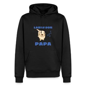 Labrador Papa Chiens Cadeau fête des pères Labrador - Sweat à capuche Premium bio Homme - noir - Devant - Nico (187cm)